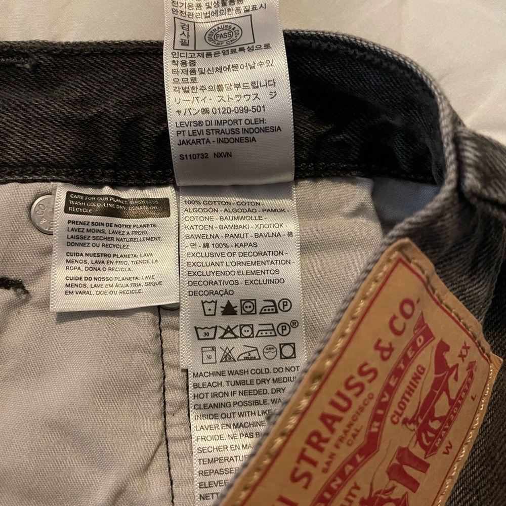 Levi's 501 Original Cropped Jeans Grey/Black 25x26 - Picture 5 of 7